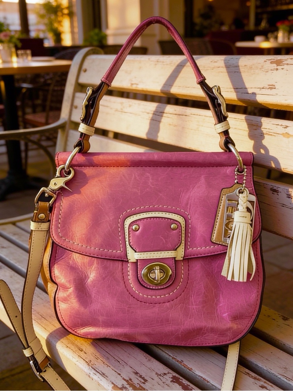 COACH Legacy Limited Edition Willis Pink Vachetta Leather Flap Bag - Picture 8 of 15